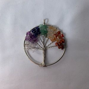 2” Chakra Tree of Life Pendant (REAL STONES!)